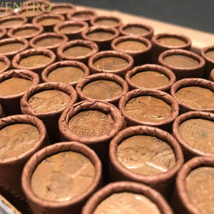 TIGHTLY CRIMPED ROLLS OF OLD WRAPPED WHEAT PENNIES Wholesale Wheat Cents