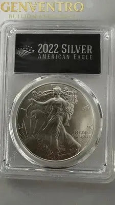 Silver American Eagle PCGS MS 70 First Strike Black Label Genventro