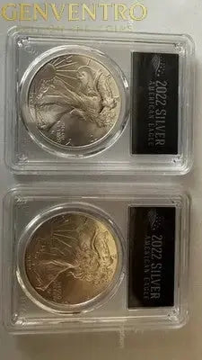 Silver American Eagle PCGS MS 70 First Strike Black Label Genventro