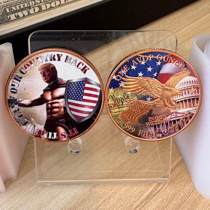 Trump Time We Take Our Country Back 2 x 1 oz Pure Copper Colorized Rounds Genventro