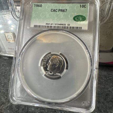 1960 Roosevelt Silver Dime PR67CAM PCGS Genventro