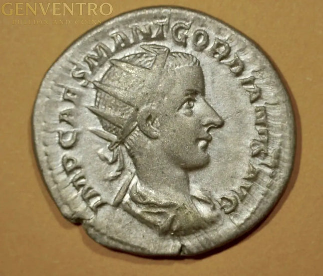 Ancient Roman Silver Antoninianus – Emperor Gordian III – FORTVNA REDVX Reverse – Genuine Genventro Bullion and Coins