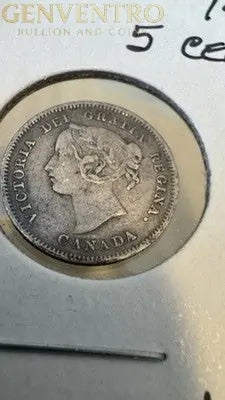 1901 Canada Victoria Silver 5 Cents - Au Choice Stunning Toning J/489 Genventro