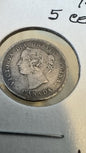 1901 Canada Victoria Silver 5 Cents - Au Choice Stunning Toning J/489