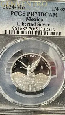 2024 Mo Mexico 1/4 oz Silver Libertad PR70 DCAM PCGS Blue Label Genventro