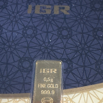 1/2 Gram Gold Bar - Istanbul Gold Refinery with Assay Certificate Card Genventro