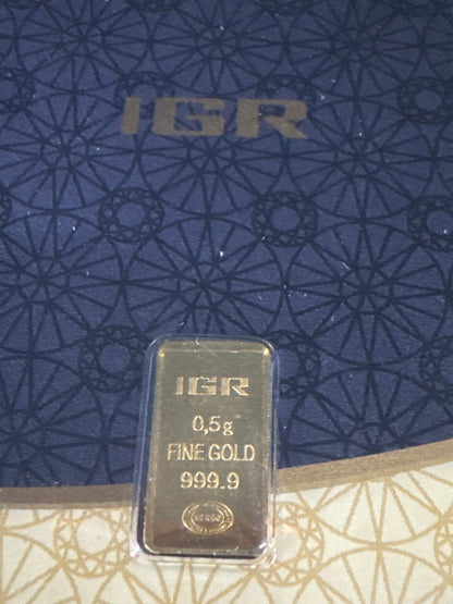 1/2 Gram Gold Bar - Istanbul Gold Refinery with Assay Certificate Card