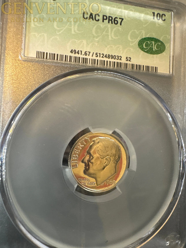 1960 Roosevelt Silver Dime PR67CAM PCGS Genventro