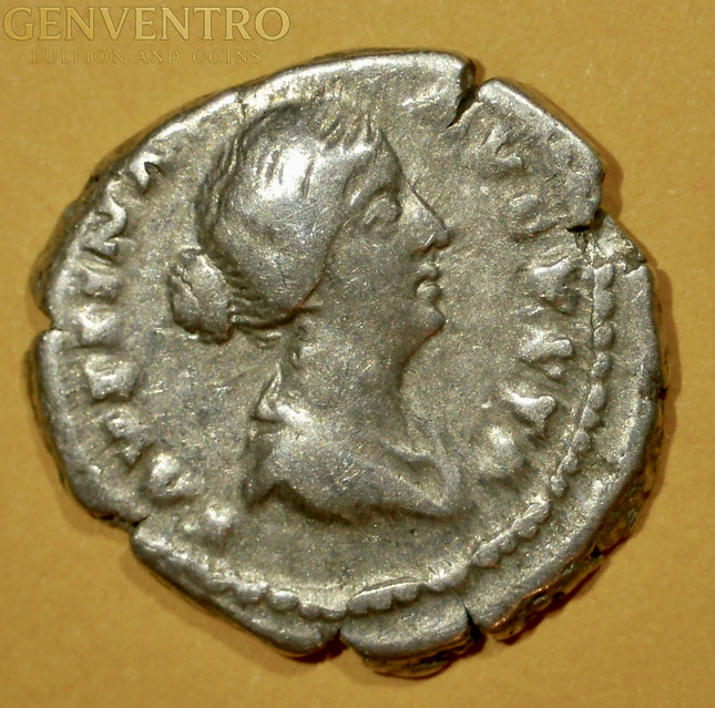 Ancient Roman Silver Denarius – Faustina II (AD 147-175) – Pietas Standing Reverse Genventro Bullion and Coins