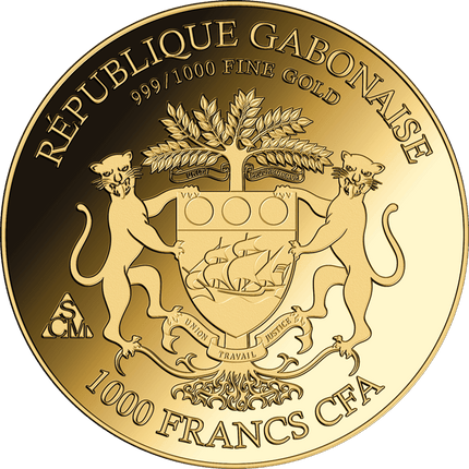 2026 Gabon Puma 1/1000 oz Fine Gold Coin in Assay Card