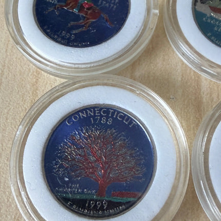 1999 Colorized Statehood Quarters - Lot of 4 Genventro