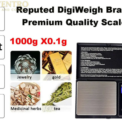 DigiWeigh DW-600BS Precision Digital Scale – 600g x 0.1g | Troy, Gram, Ounce, Grain | For Jewelry, Coins, Reloading, Scrap Metals GOLD TESTING EQUIPMENT