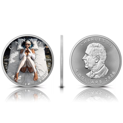 2026 Canada Maple Leaf Blue & White Edition 1 oz Silver Coin - Mintage 200