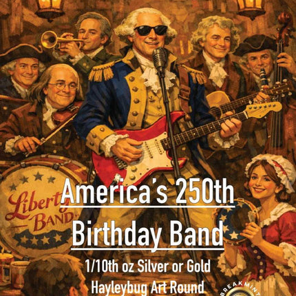 2026 Breakmint America's 250th Birthday Band Hayleybug Art 1/10 oz Silver & Gold Mystery Pack