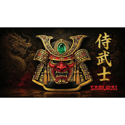 bushido samurai mask shaped 1/1000 oz gold in card (05/26)