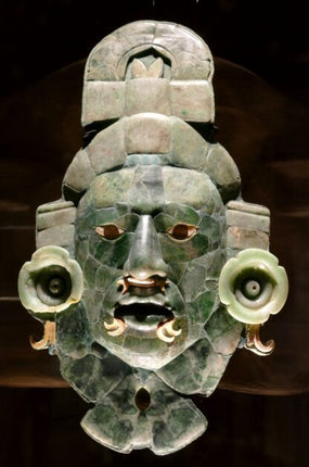 camag2ozanmaci omp funerary mask jade shell and grey obsidian . calakmul late classic 660 750 ad 416x627 3