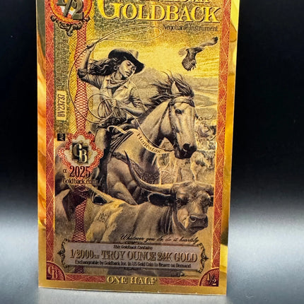 Oklahoma 1/2 Goldback Note 2025 1/2000 oz Genventro