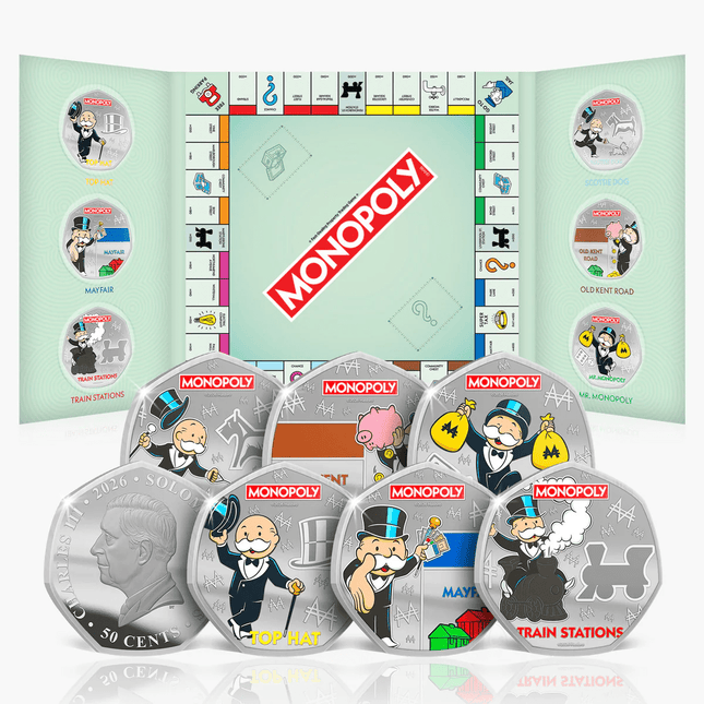 2026 Solomon Islands Monopoly Legends of the Board 6 x 9g Coin Set