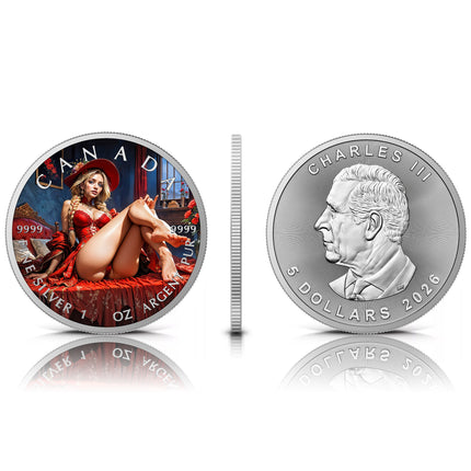 2026 Canada Maple Leaf Red Crimson Edition 1 oz Silver Coin Mintage: 200