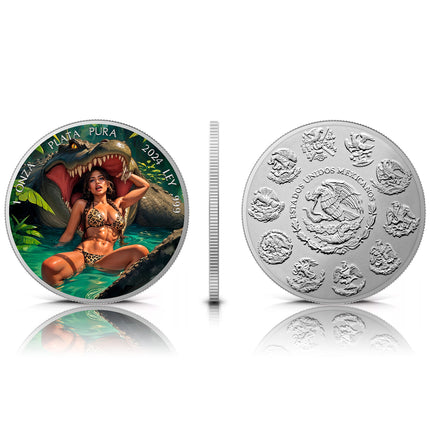 2024 mexico libertad crocodile attacked edition 1 oz silver coin