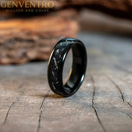 Black Galactic Meteorite Tungsten Carbide Ring - 6mm MORF