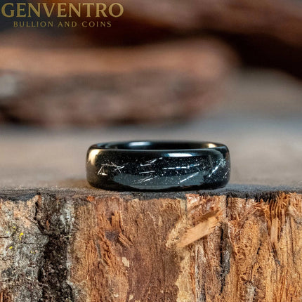Black Galactic Meteorite Tungsten Carbide Ring - 6mm MORF