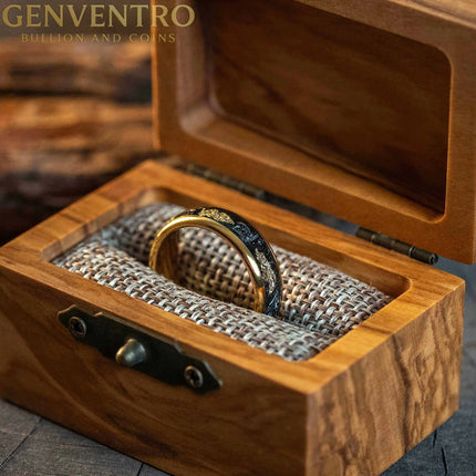 Meteorite x Gold Leaf Tungsten Carbide Ring - 6mm MORF