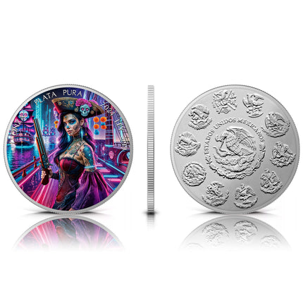 2024 Mexico Libertad - Dia De Los Muertos Cyberpunk Pirate Edition 1 oz Silver Coin
