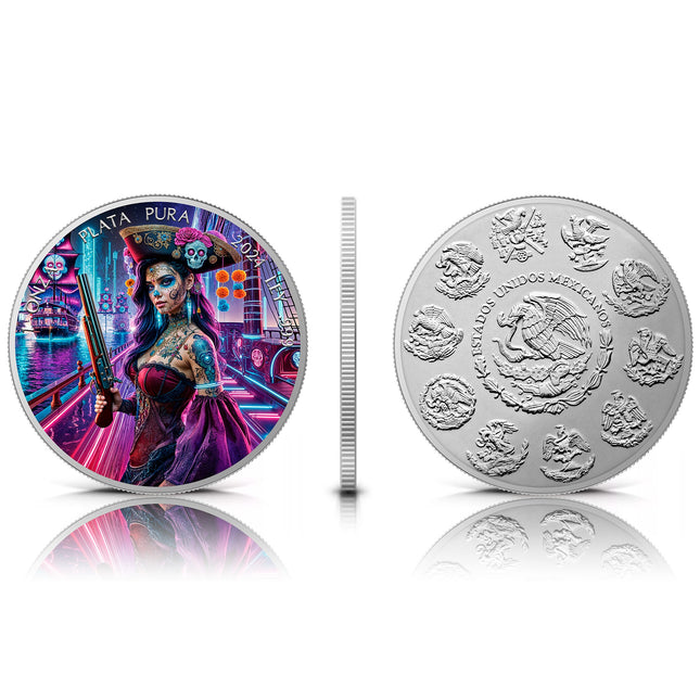 2024 Mexico Libertad - Dia De Los Muertos Cyberpunk Pirate Edition 1 oz Silver Coin