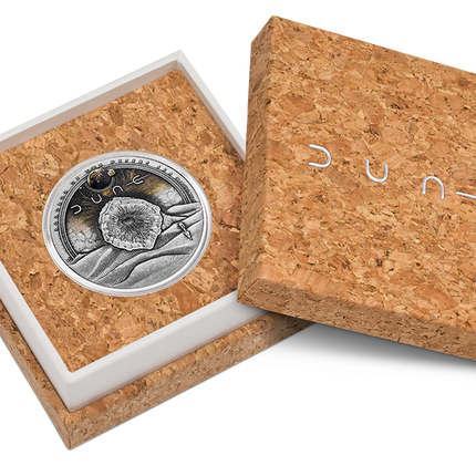 dune worm 2026 2oz silver antiqued coin hr coin in case