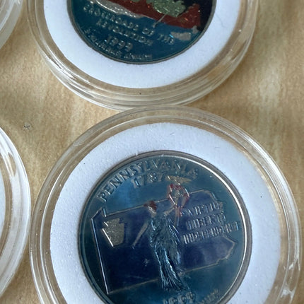 1999 Colorized Statehood Quarters - Lot of 4 Genventro