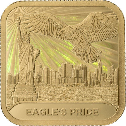 2026 gabon eagle's pride holo 1/100 oz gold coin (05/25) options: original mint packaging