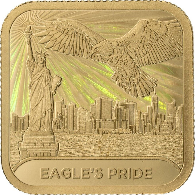 2026 gabon eagle's pride holo 1/100 oz gold coin (05/25) options: original mint packaging