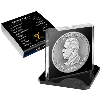 2026 Canada Maple Leaf Greek Temptation Edition 1 oz Silver Coin Mintage: 200