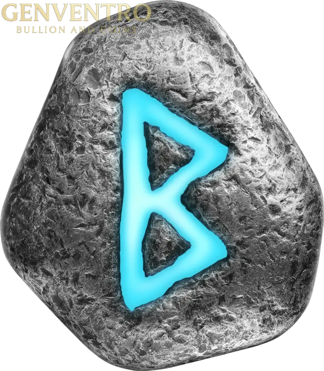 2026 Germania Mint Berkanan 1 oz Ag 999.9 Cast Rune Silver Bar - Presale Genventro Bullion and Coins