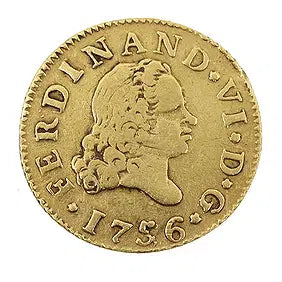 Spain (Seville Mint) – ½ Escudo Spanish Gold – Ferdinand VI – 1758 – Assayer J