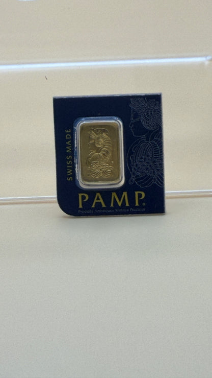 1 Gram PAMP Swiss 999.9 Pure Gold Bullion Bar