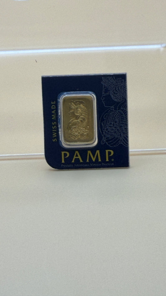 1 Gram PAMP Swiss 999.9 Pure Gold Bullion Bar