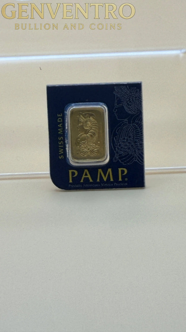 1 Gram PAMP Swiss 999.9 Pure Gold Bullion Bar Genventro