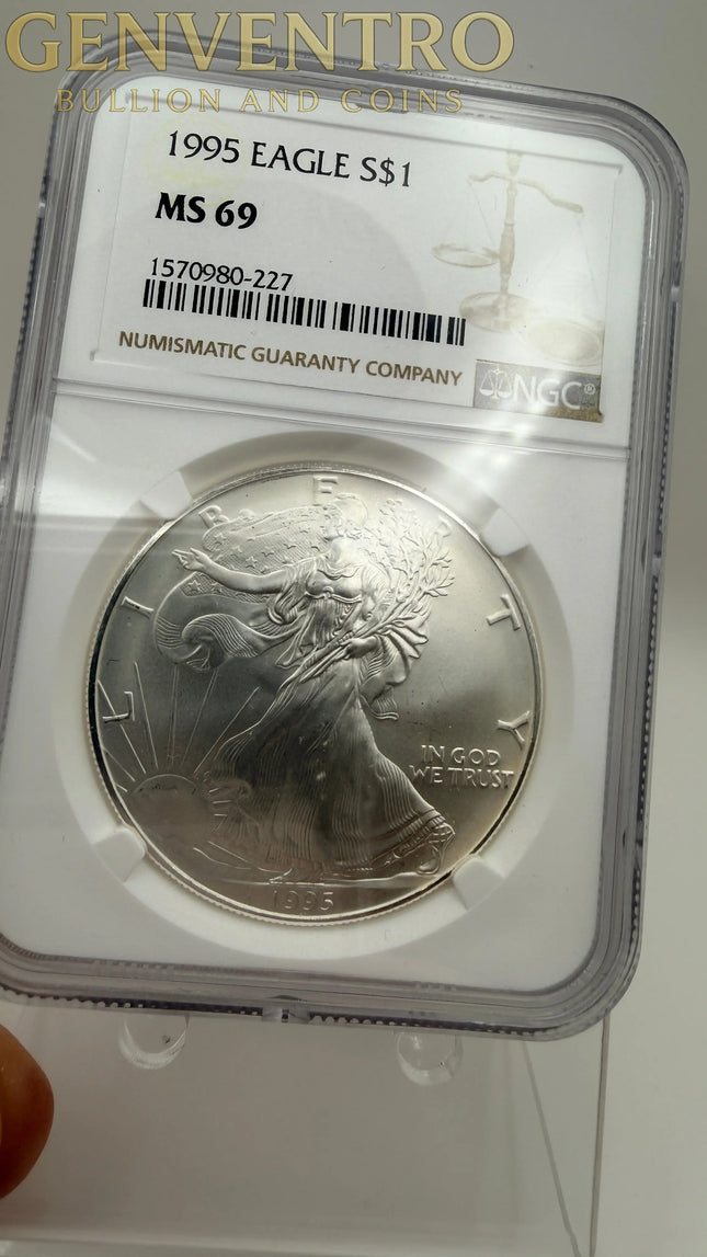 1995 American Silver Eagle NGC MS69 Brown Label Genventro