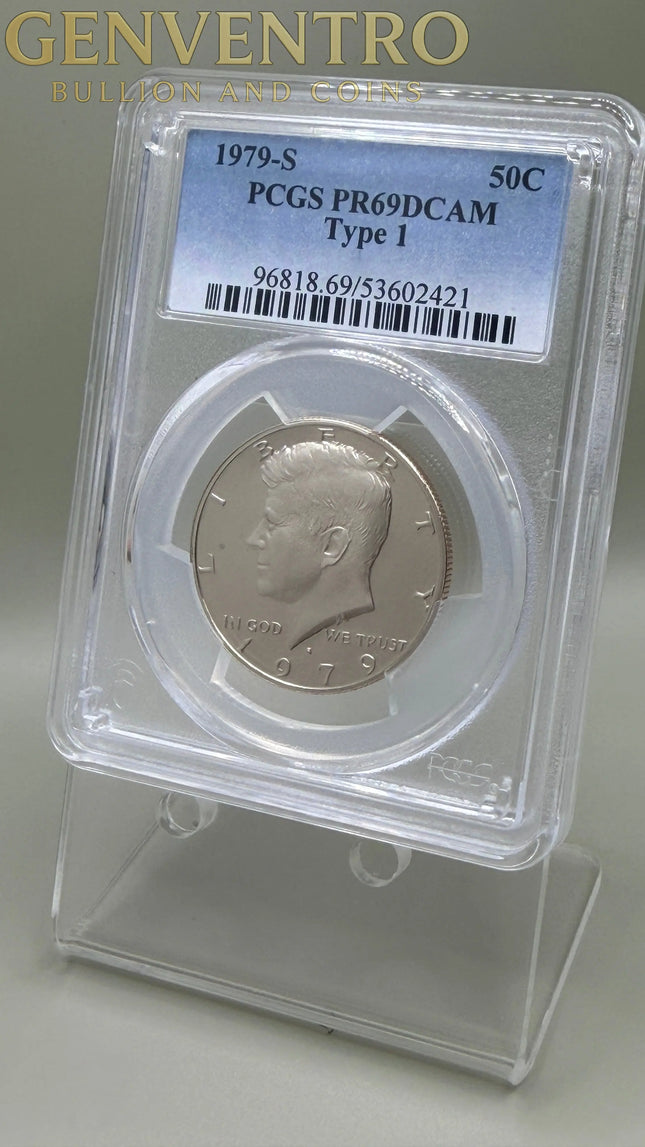 1979-S Kennedy Half Dollar Proof Type I PCGS PR69 DCAM Blue Label Genventro