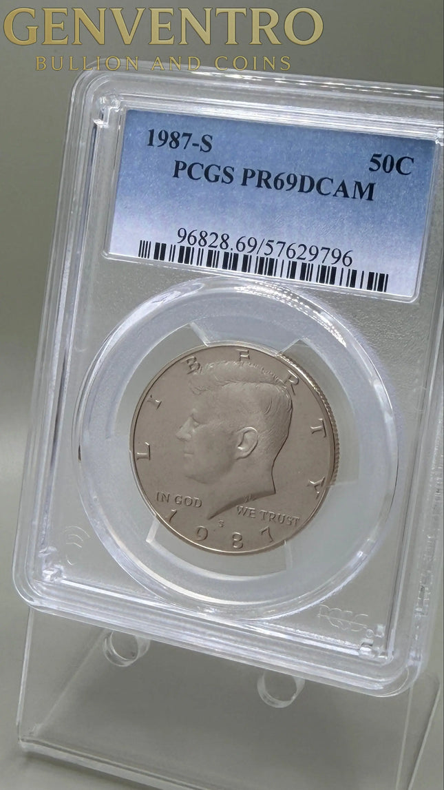 1987-S Kennedy Half Dollar Proof PCGS PR69 DCAM Blue Label Genventro