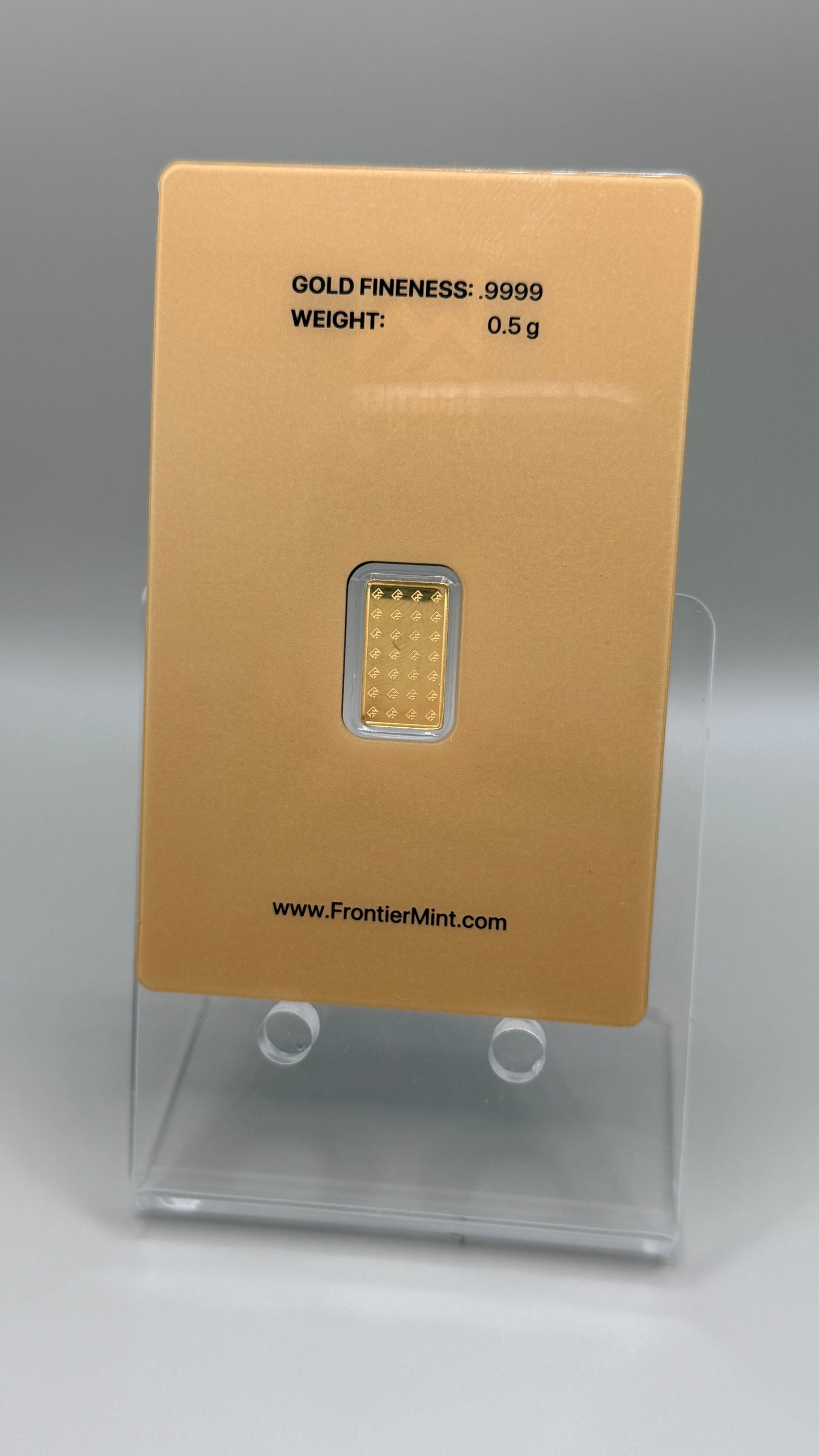 Frontier Mint .5 Gram 999.9 Gold Bar - Sealed IN ASSAY CARD