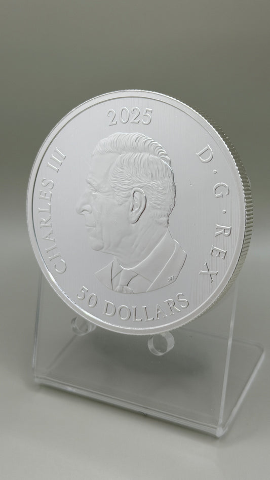 2025 Silver Canadian Triple Maple Leaf - 5 oz 9999 Silver $50 Coin BU