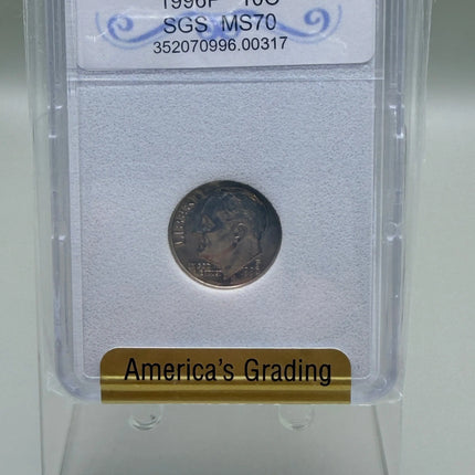 1996-P Roosevelt Dime SGS MS70 Genventro