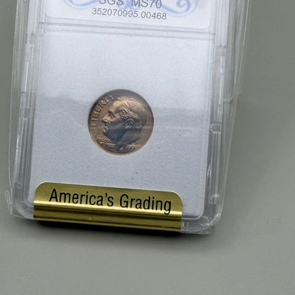 1995-P Roosevelt Dime SGS MS70 Genventro