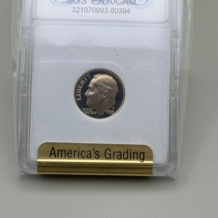 1994-S Roosevelt Proof Dime SGS MS70 Genventro