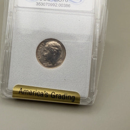 1992-D Roosevelt Dime SGS MS70 Genventro