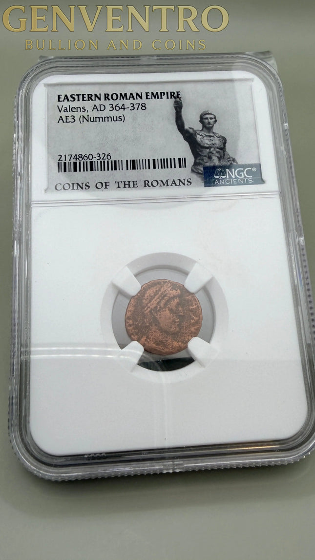 AD 364-378 AE3 (Nummus) Coins Of The Romans EASTERN ROMAN EMPIRE Valens, NGC Genventro