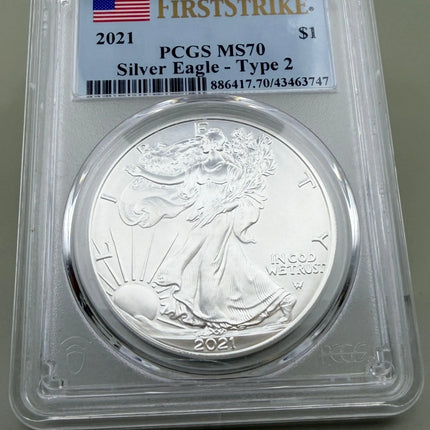 2021 American Silver Eagle Type 2 MS70 PCGS Genventro